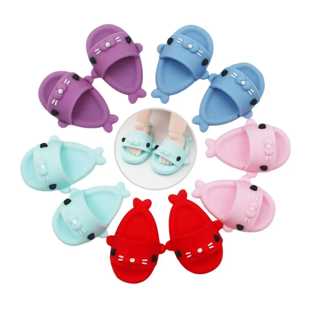 

1:12 Dollhouse Miniature Round Toe Doll Seal Slippers Mini Seal Shape 1/6 BJD Doll Shoes Cartoon Slippers OB11 Seal Shoes 1/6BJD