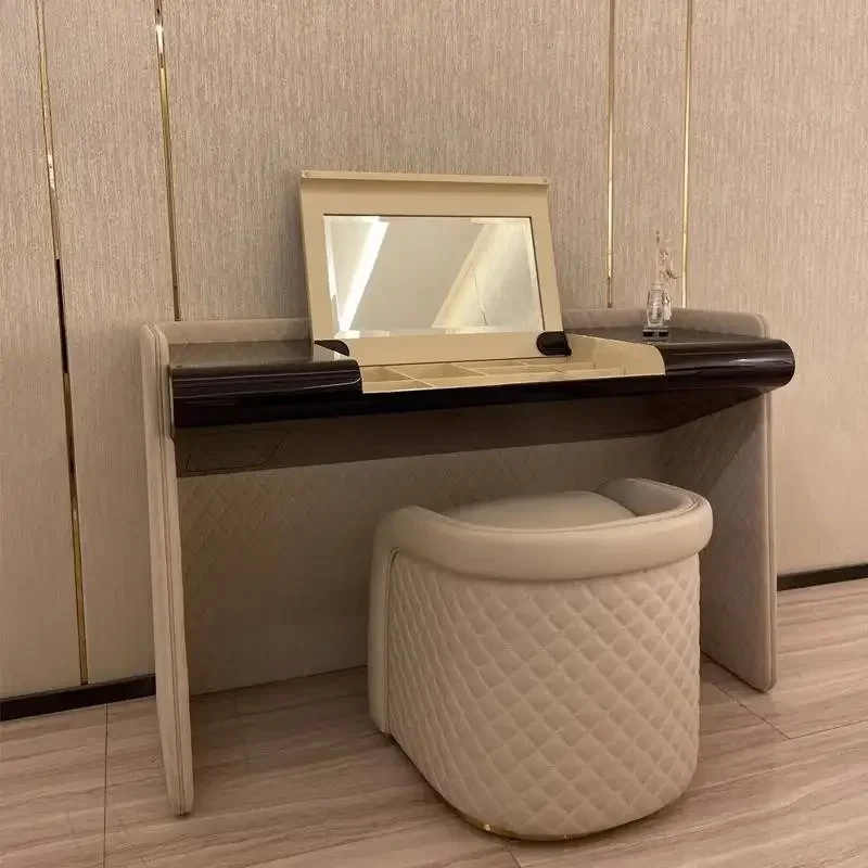 Retro Storage Vanity Desk Mirror Stool Luxury White Makeup Vanity Desk Dressers Bedroom Lounges Coiffeuse Furniture Home