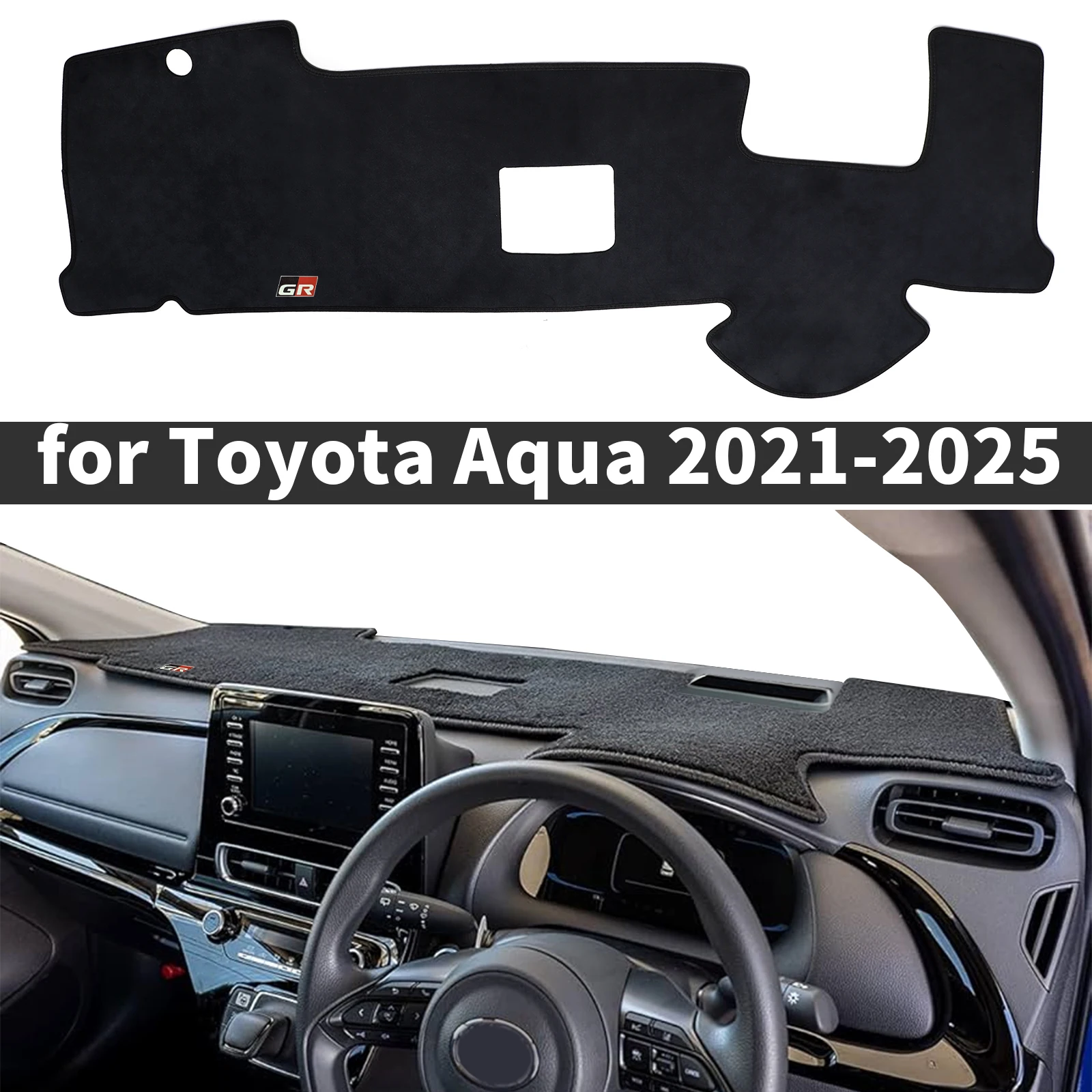 يصلح لتويوتا أكوا XP210 2021 2022 2023-2025 سيارة داشمات ظلة داشمات غطاء لوحة القيادة وسادة واقية السجاد الملحقات #1