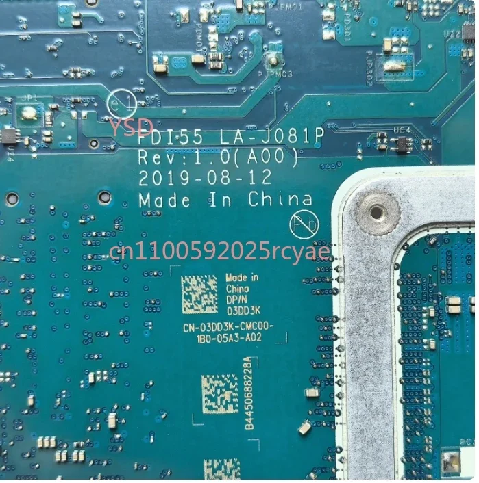 Motherboards of Inspiron 3493, 5493 and 5593, namely LA-J081P and LA-J091P.