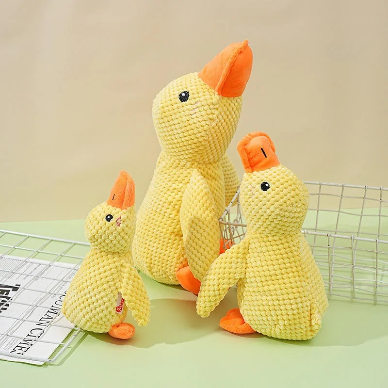 Plush Duck Dog Toy Bite Resistant Squeaky Puppy Teething Toy Soft Stuffed Duck Companion for Sleeping Stress Relief Pet Chew Toy view 6