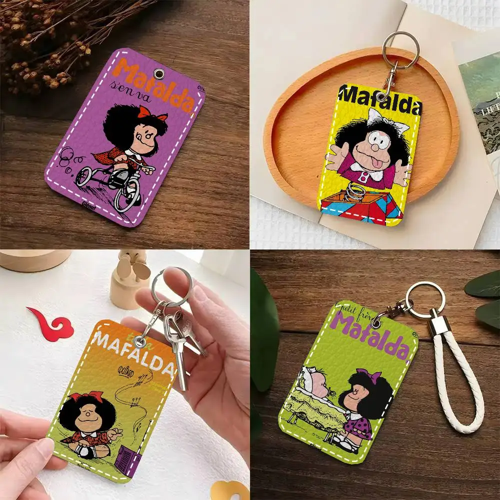 

Милый кожаный картхолдер-брелок M-Mafaldaes для карт доступа и ключей