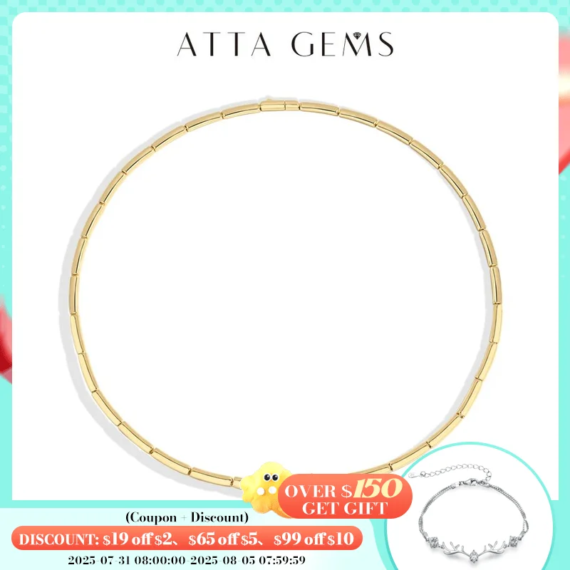 

ATTAGEMS Роскошное тяжелое ожерелье из муассанита в виде змеи S925, серебро 18 К, позолоченная цепочка на ключицу для помолвки и вечеринки для женщин и мужчин, подарки