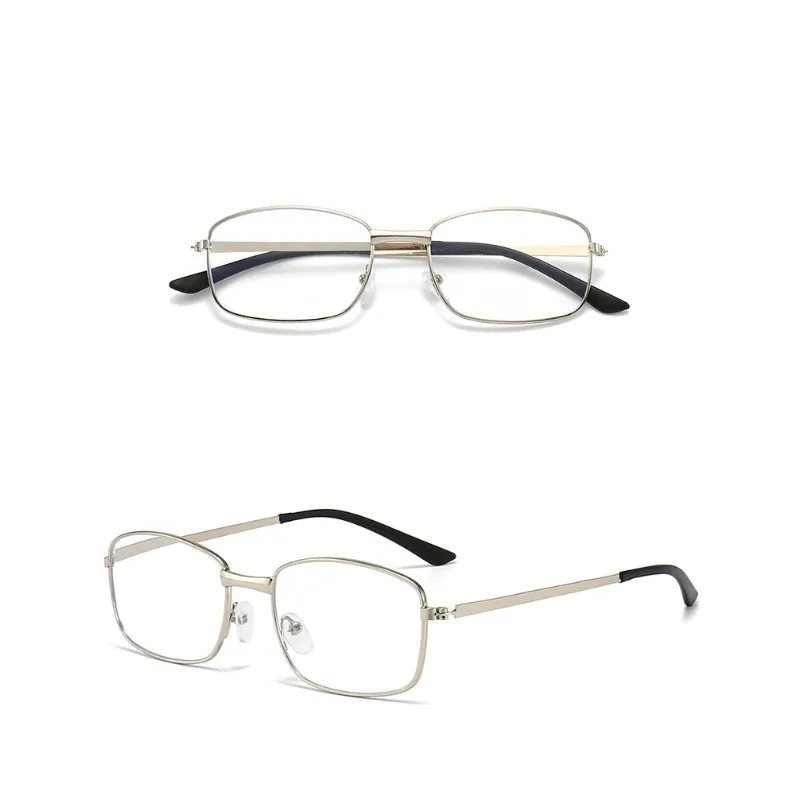 Gafas de presbicia antiazul para hombres, lentes de resina ultraligeras con marco de Metal negro/dorado, gafas de presbicia antifatiga, gafas de lectura