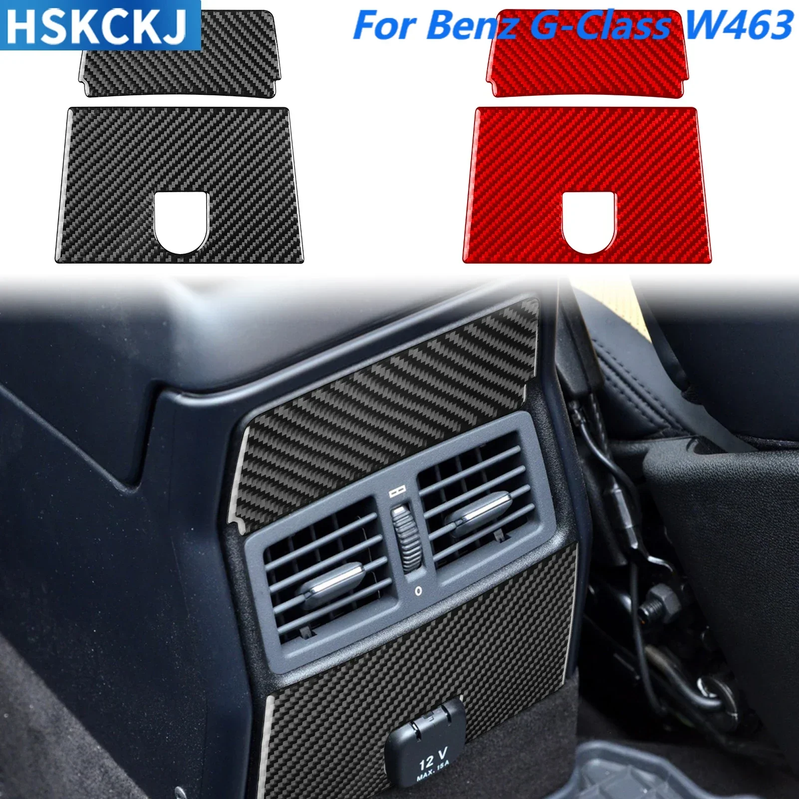 

Автомобильные аксессуары из углеродного волокна, задняя центральная консоль, внутренняя крышка, наклейка для Benz G-Class W463 G500 G55 2004-2018