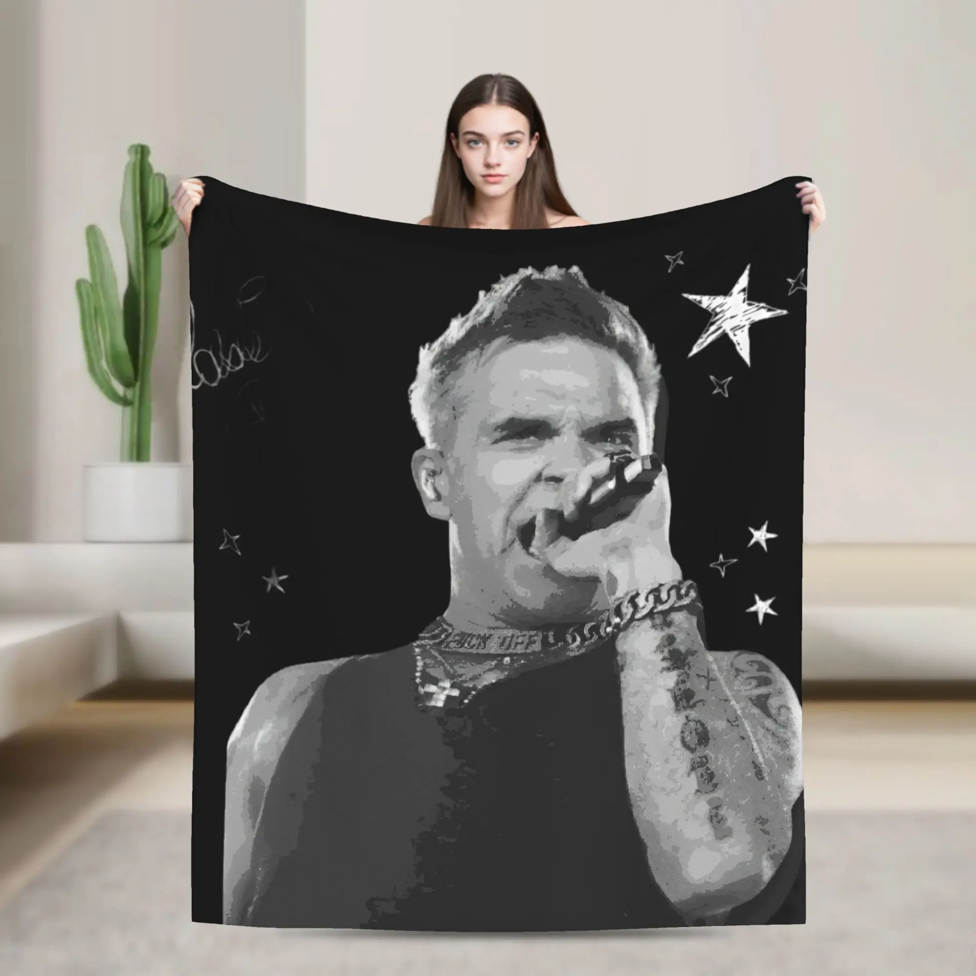 سوبر لينة روبي ويليامز لايف 2025 جولة الحفل رمي بطانية قسط الفانيلا بطانية سرير مريح رقيق المفرش استخدام كل موسم #1