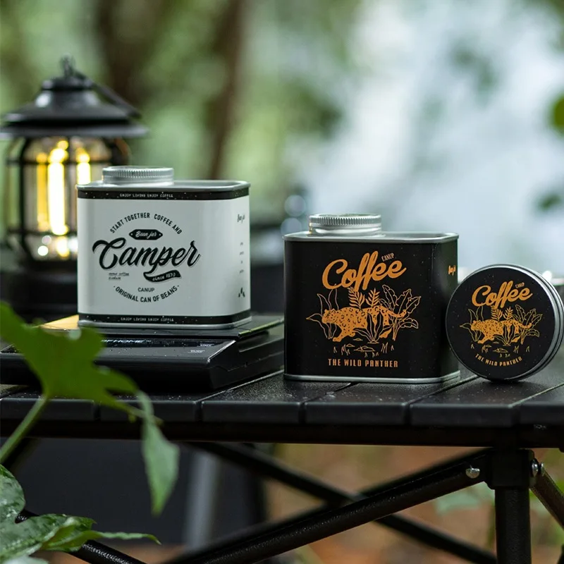 Coffee Bean Airtight Cans Outdoor Camping Tin Box Food-grade Packaging Storage Fresh Breathing Iron Cans