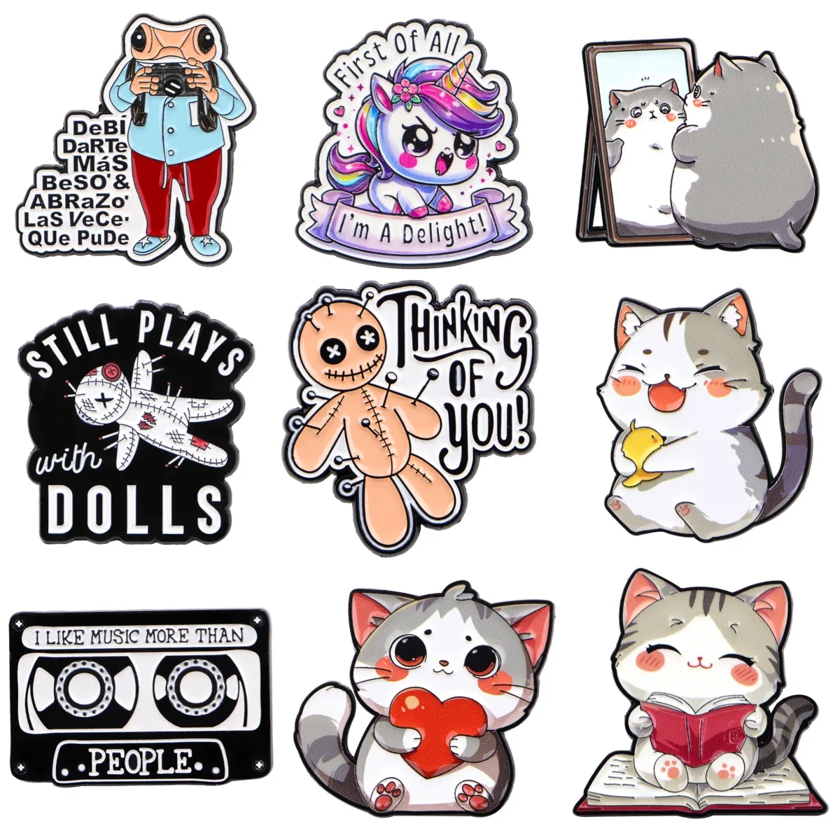 Lustige Frosch Zitate Emaille Pin Cartoon Katze Brosche Für Mantel frauen Broschen Tier Revers Abzeichen Schmuck Weihnachten Geschenke