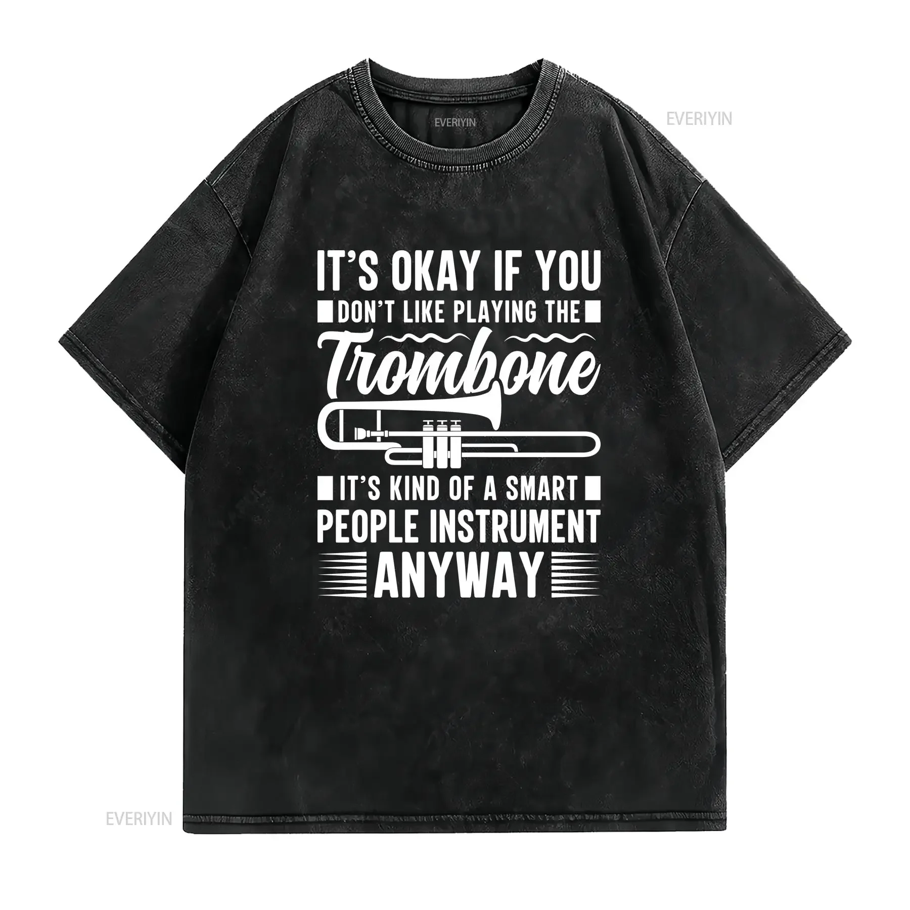 لا تحب لعب الترومبون تي شيرت لاعب مروحة المدرب الفرقة خمر غسلها أوم تنفس قليلا