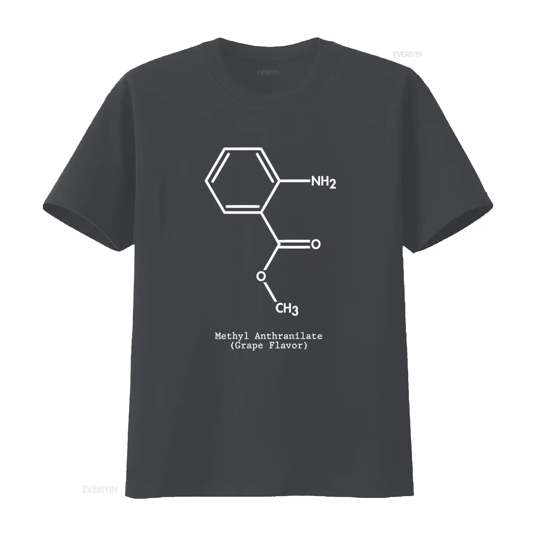 Grape Flavor Molecule Design T Shirt Methyl Anthranilate Print for Purple Soda Lovers Vape Shop Enthusiasts vintage Washed view 3