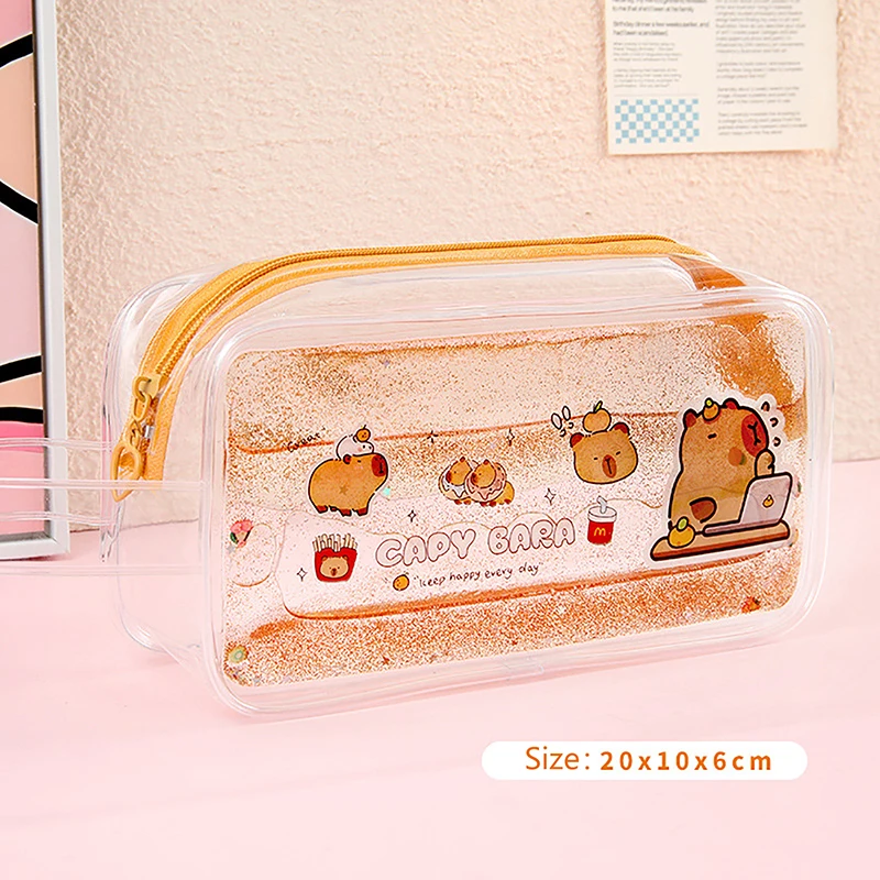 Многофункциональная портативная сумка для ручек, мультяшная капибара, сумка для хранения канцелярских принадлежностей, офисные и школьные принадлежности, школьный карандаш, детские подарки