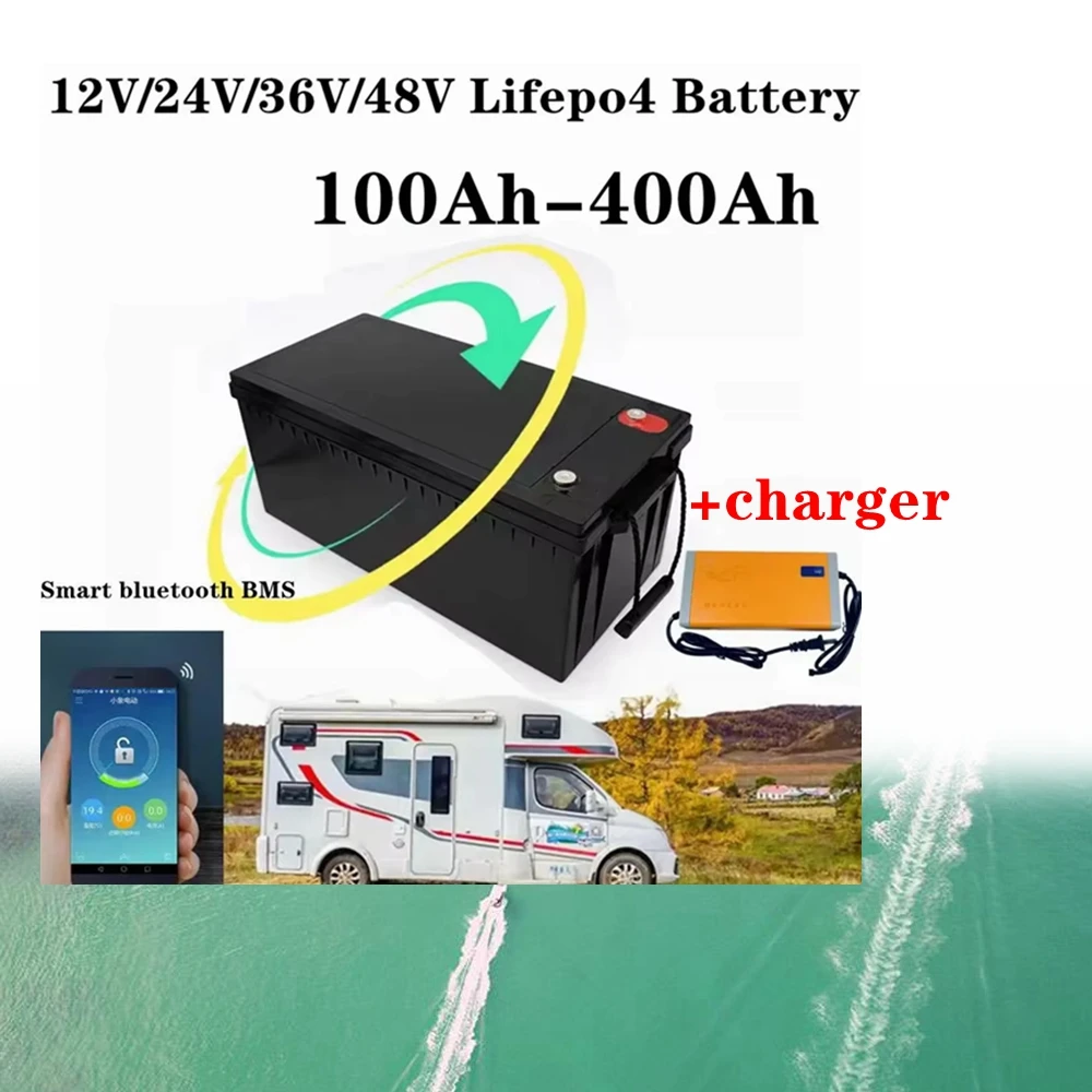 

Teswatts 12V 200AH 150Ah 100AH 24V 200Ah 48V 100Ah высокое качество Lifepo4 Bluetooth BMS приложение + зарядное устройство