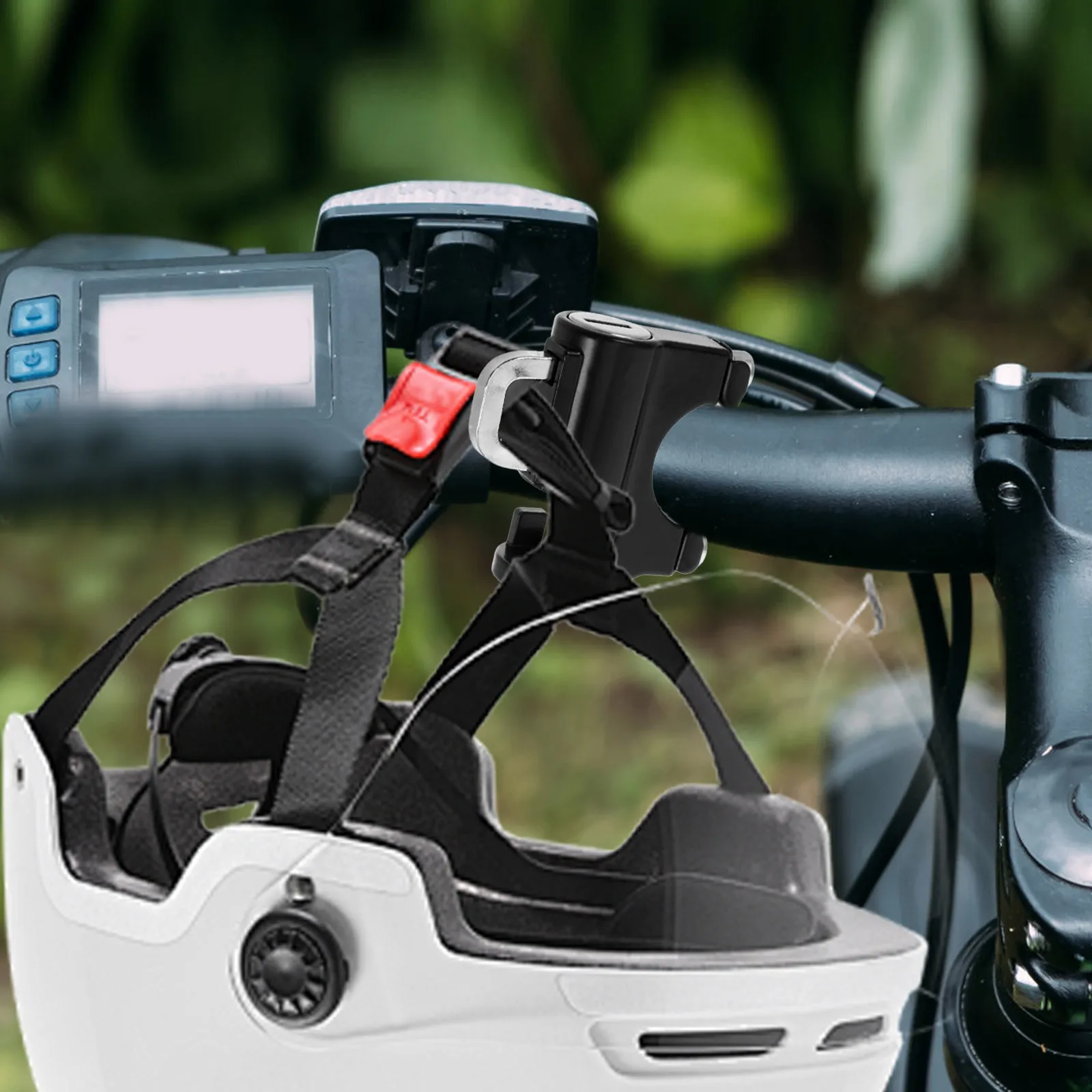 

Anti-Theft Lock for Motorcycles and Scooters Tamper-Proof Safety Lock with Hook Design for Easy Storage