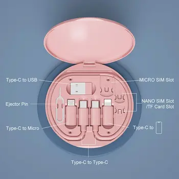 휴대용 미니 여행용 멀티 USB 어댑터, 60W 고속 충전 어댑터, 여행용 케이블 키트 