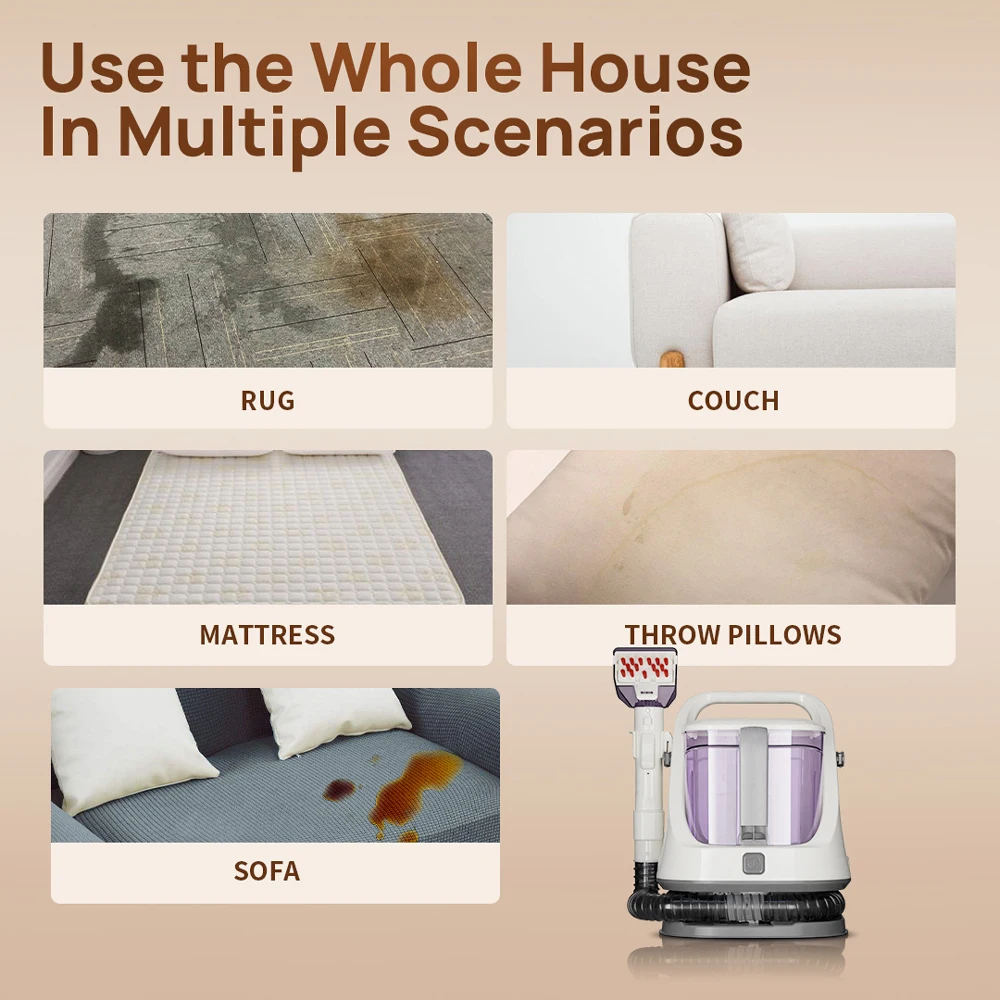 MIUI Multi-Purpose Portable Carpet Cleaner Upholstery Cleaner Machine Deep-Cleaning Shampooer for Home Use