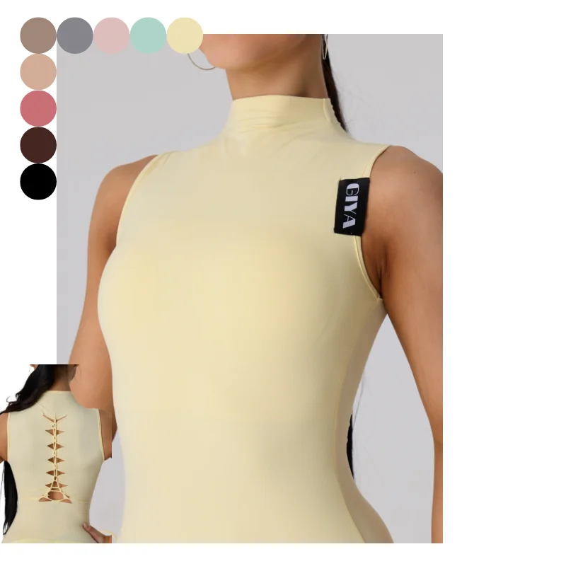 

2026 New Multi Color Sleeveless High Neck Bodysuit Latin Dance Tops For Women Sexy Samba Chacha Tango Adult Latin Wear DQS23297