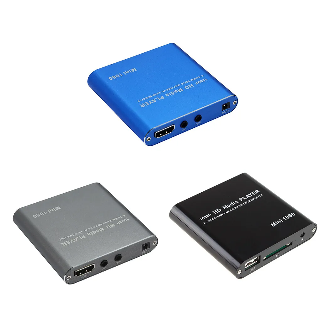 

1080P Mini HD Media Player AV USB SD MMC Multimedia Advertising MKV Car External Video Player