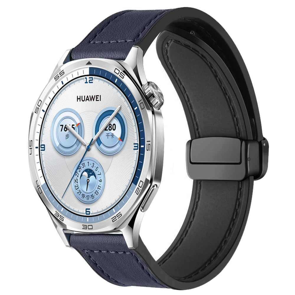 화웨이 워치 GT5 Pro GT4 5 4 3 46mm, Amazfit Bip 6 5/GTR/GTS 4용 22mm 20mm 실리콘+가죽 스트랩 (비즈니스 손목 밴드)