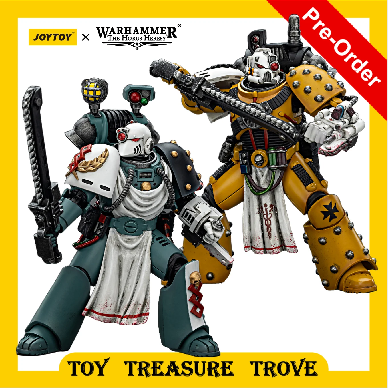 [PRZEDZAMÓWIENIE] JOYTOY 1/18 Warhammer 30k Figurka Akcji Synowie Horusa Apothecary Legionu Imperial Fists Apothecary Legionu Imperial Fists 2 SZT. Zabawka