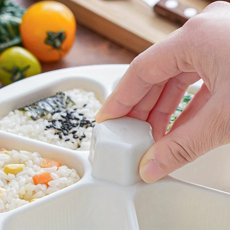 1 قطعة قالب كرة الأرز الثلاثي ستة شبكة قالب السوشي بينتو صندوق الأعشاب البحرية الأرز صنع أداة الخبز بودنغ كعكة قالب الشوكولاته #4