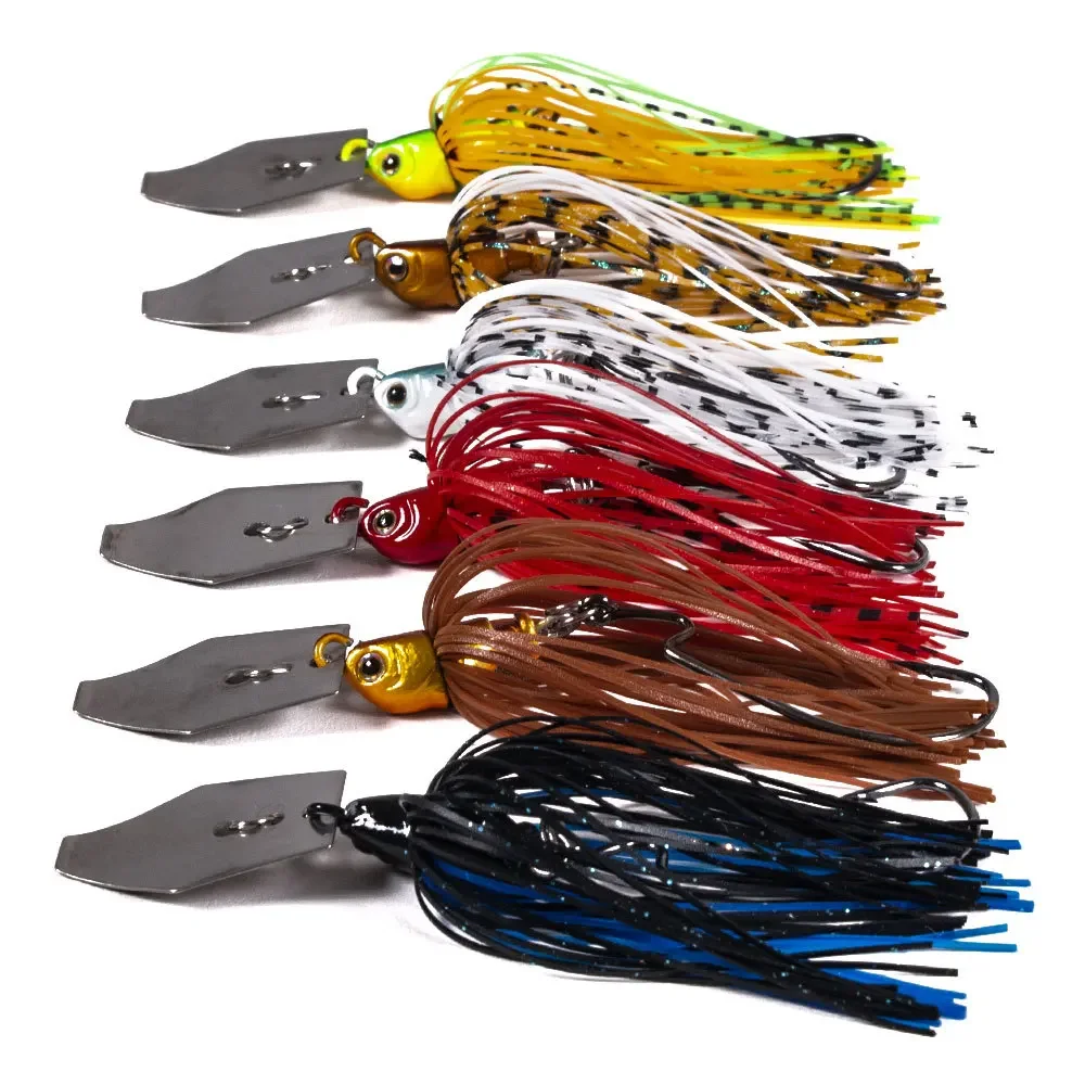 Lot de 6 leurres artificiels de pêche, 10cm, 11g, appât avec lame, jig dancer, buzzbait, wobJeff, accessoires