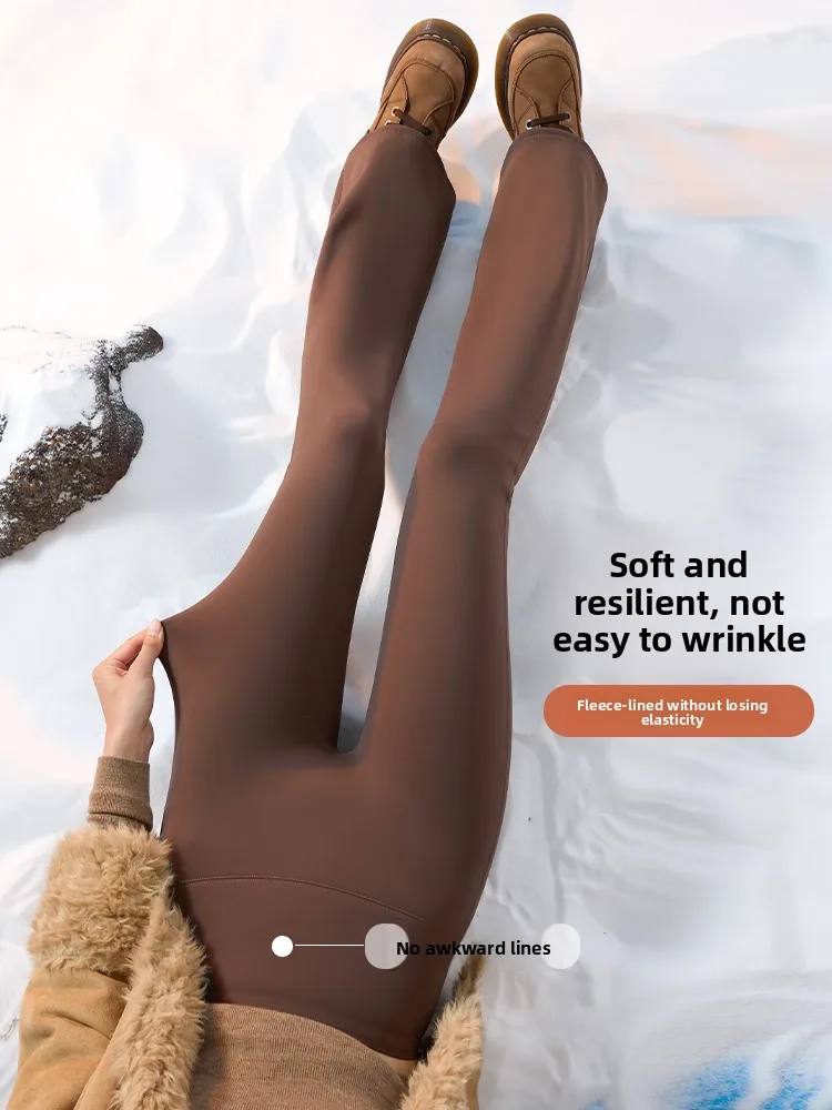 Hoge taille Ultra lang Fce gevoerd Verlengde lengte Uitlopende yogabroek Dames bovenkleding Ark broek Winter Sle Niet omvangrijk