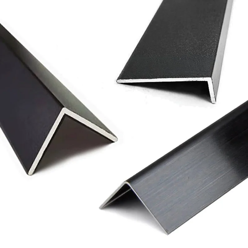 ไม่เท่ากันสีดํา L รูปมุม 90 องศาช่องอลูมิเนียม DIY ขอบมุม guards ตกแต่งแถบ 22x5 25x6x10x12x15x25 มม.