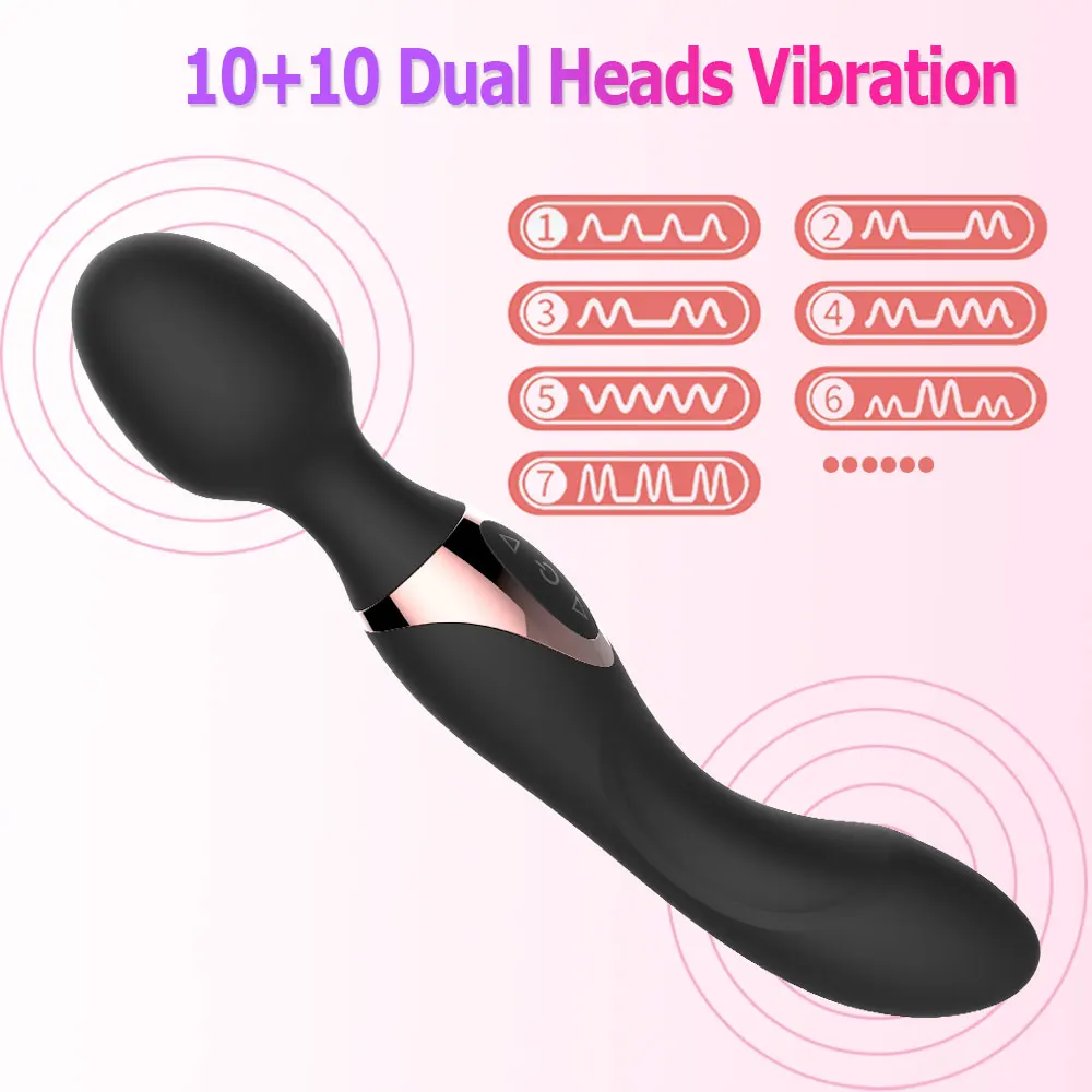 USB Charg10 Speeds Powerful Vibrators for Women Magic Dual Motors Wand Body Massager Female Sex Toys for Women G-Spot Adult Toys