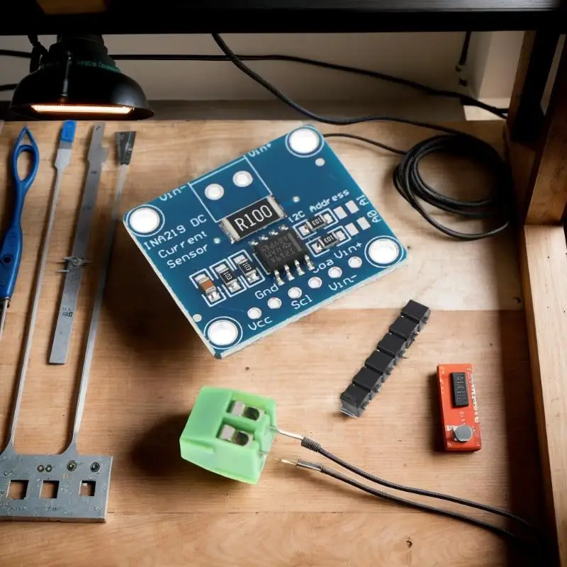 1/3/5pc MCU-219 DIY Power Supply Monitoring Sensor Module Blue Board INA219 Module, 3V-5V IIC I2C