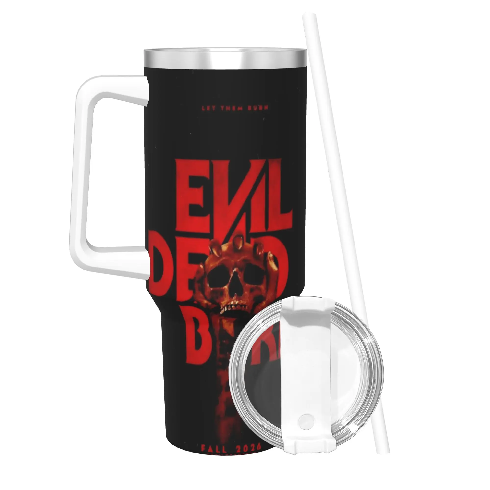 Evil Dead Burn Tumbler 40oz Stainless Steel Double Wall Vacuum Insulated  Tumblers Mug With Straw