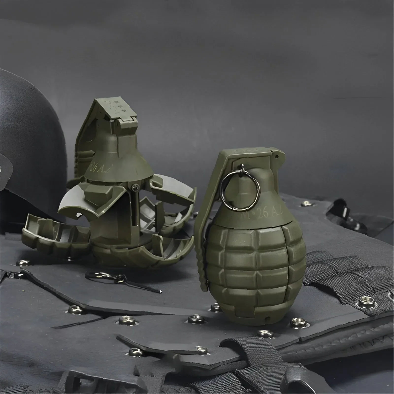 6/3 قطعة B قنبلة يدوية نموذج M67 قنبلة يدوية الدعامة Bimulation Bmoke لعبة نموذج مناسبة لكرات الطلاء Birsoft Bhooting