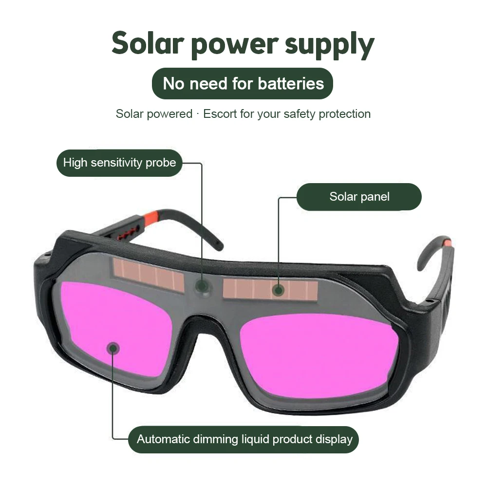 Automatic Variable Light Welding Glasses Solar Charging Argon Arc Welding Special Eye Protection Goggles Head-worn