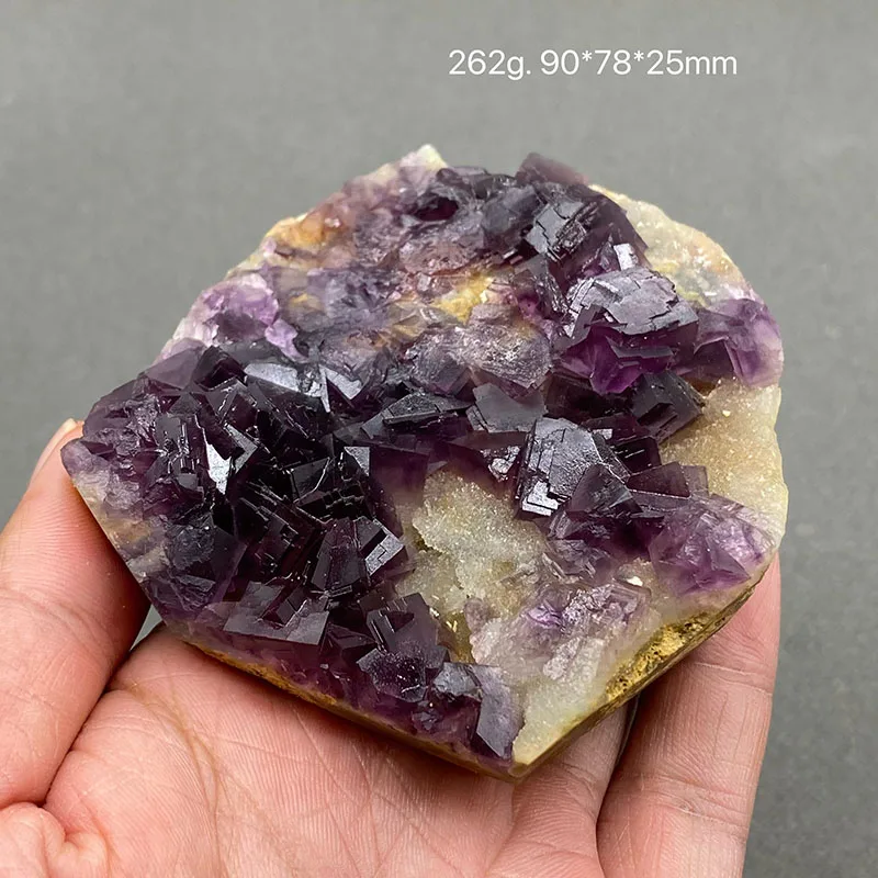 100% natural China's Yao Gang Xian window purple fluorite raw stone mineral specimen healing crystal gemstone