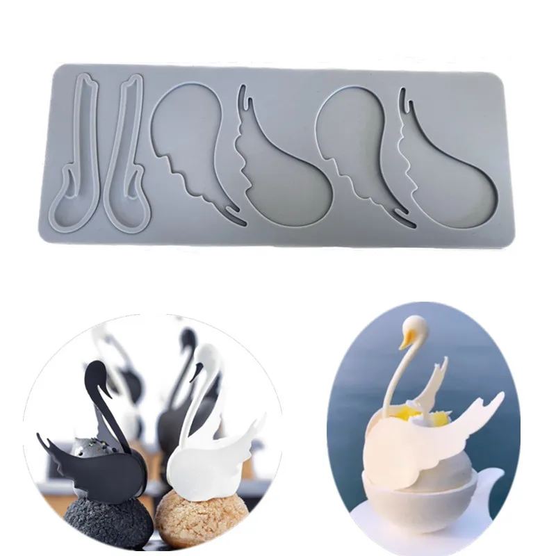 Chinoiserie Sugar Flipping Lace Pad DIY Swan Chocolate Thin Crisp Cake Decoration Baking Silicone Mold