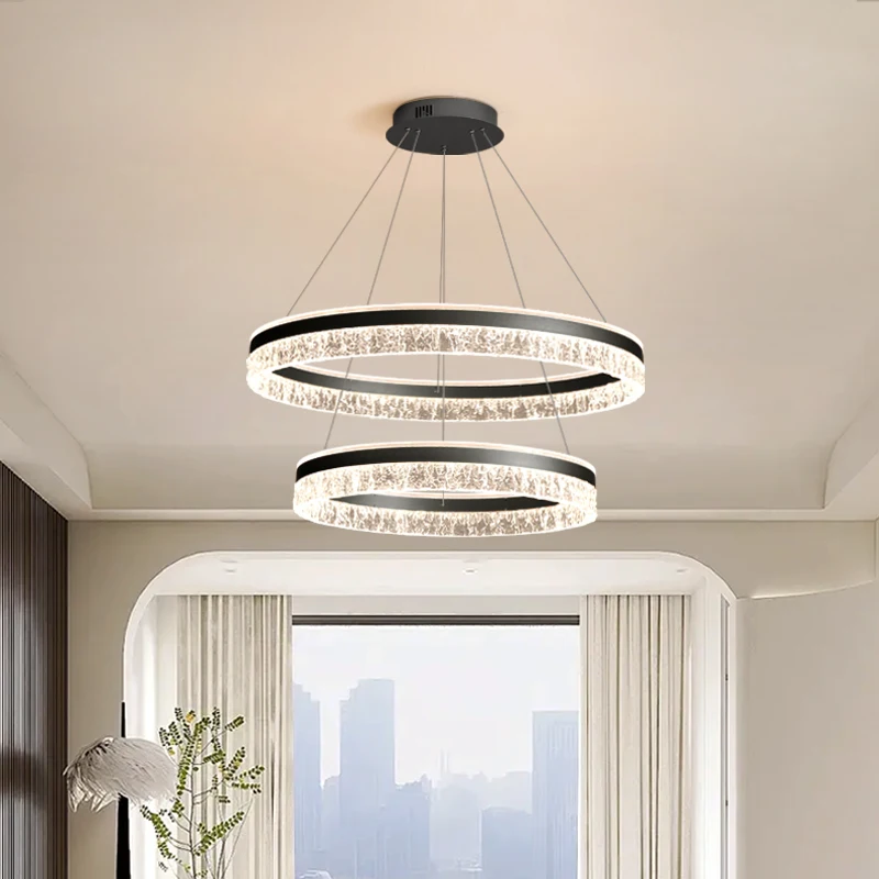 Lampadario di lusso italiano leggero Smart MIJIA acrilico 3 cerchi anello design soggiorno lobby luce