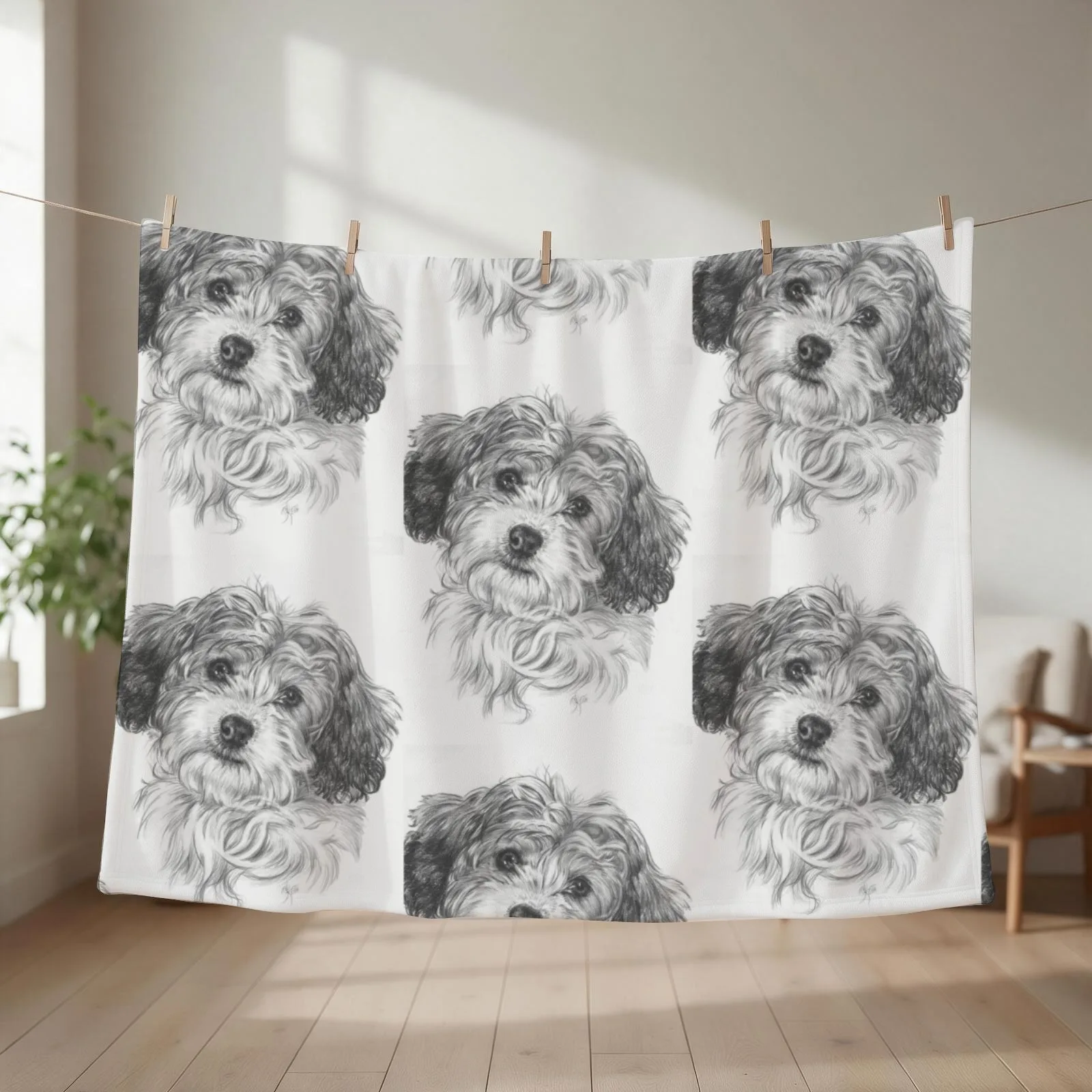Bichon Cavalier Throw Blanket Thermal Bed Fashionable Soft Furry Blankets