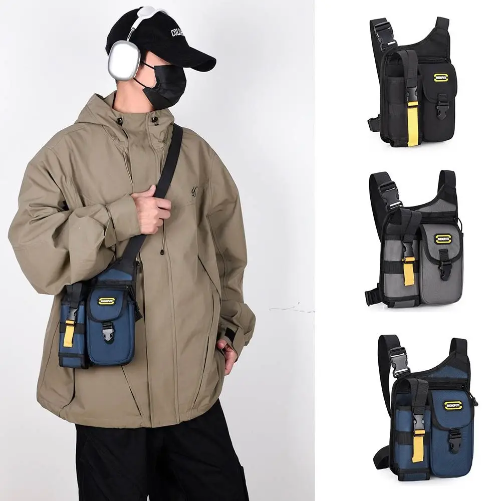 

Multipocket Men Motorcycle Crossbody Bag Large Capacity Waterproof Motorbike Shoulder Bag with Bottle Holder Adjustable Strap