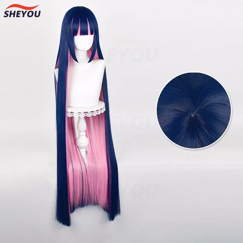 Stocking Anarchy Cosplay Wig Anime Panty & Stocking with Garterbelt 100cm/120cm Long Heat Resistant Synthetic Hair Wigs+ Wig Cap