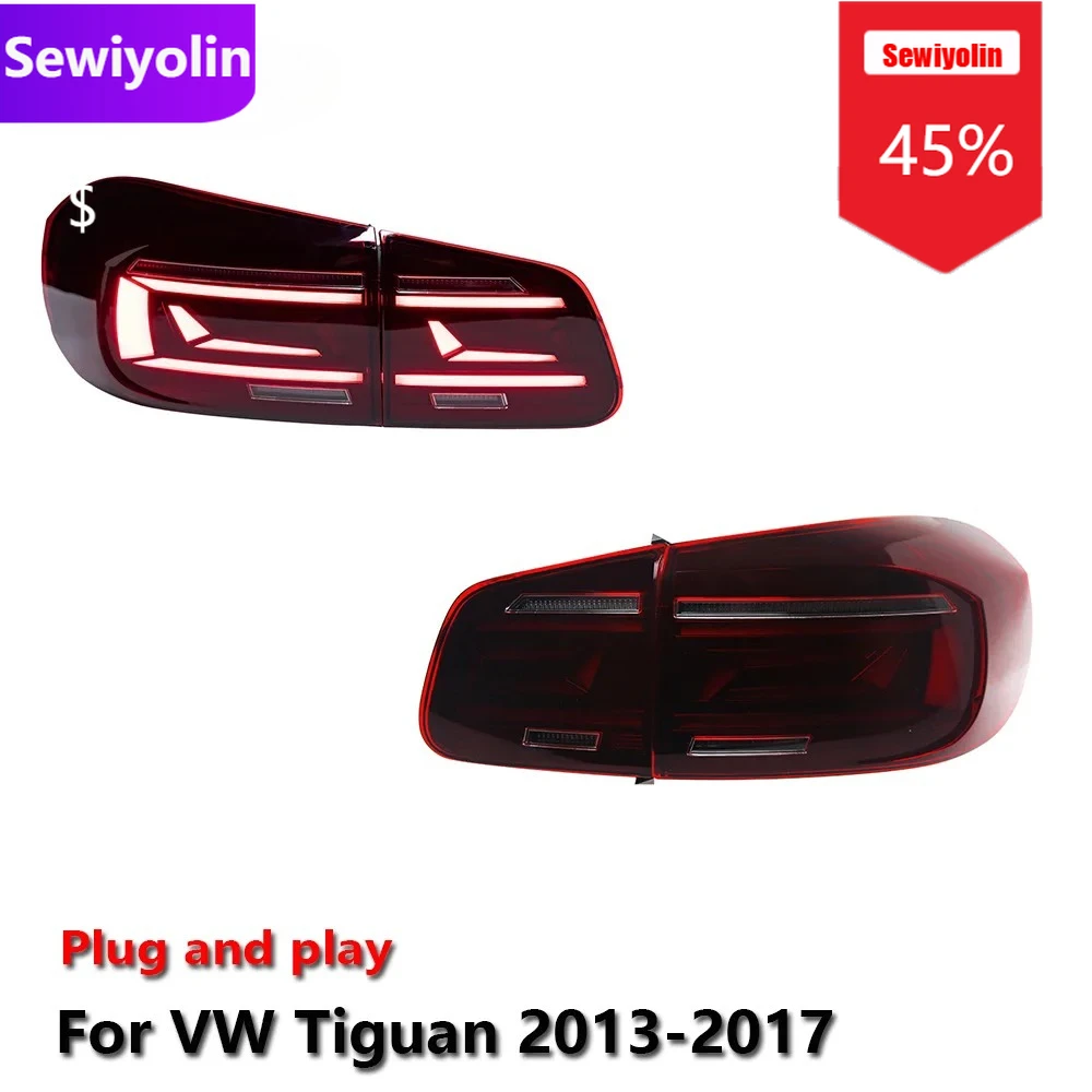 

Car DRL LED Tail Light Assemblies For VW Tiguan 2013-2017 Auto Fog DRL Brake Turn Signal Lamp Plug And Play