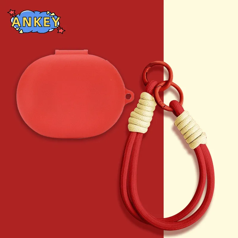 for SoundPEATS GoFree 2 Case Earphones Premium Silicone Cover Shockproof Accessible Charging Port With woven rope