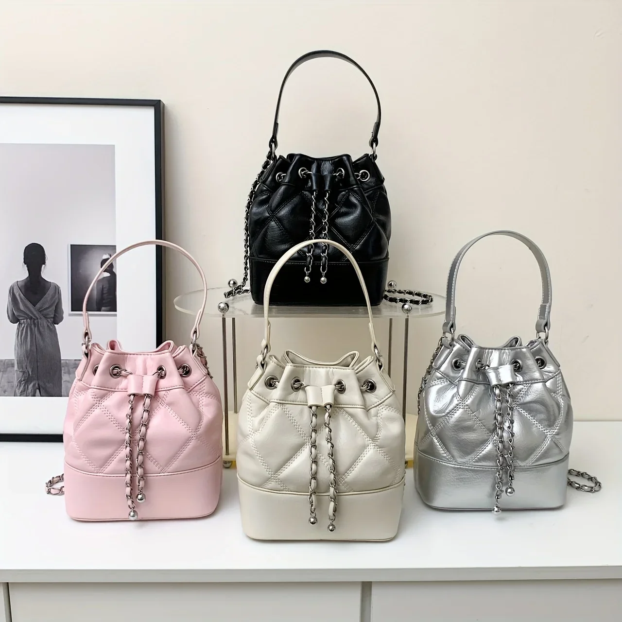 Bolso minimalista del cubo del modelo de Argyle, bolso de la cartera del color sólido, bolso del diseño del cordón para el trabajo