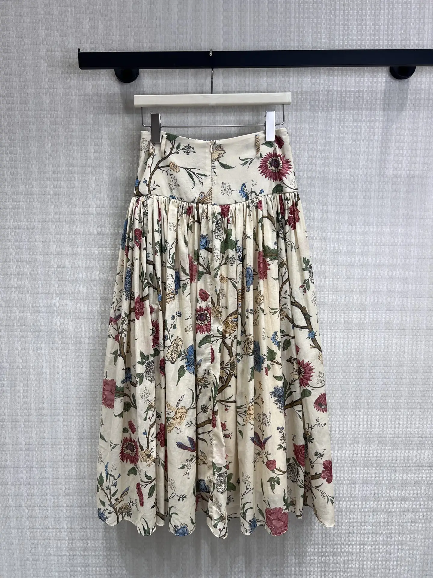 2026 Summer New Flower and Bird Print Long Skirt