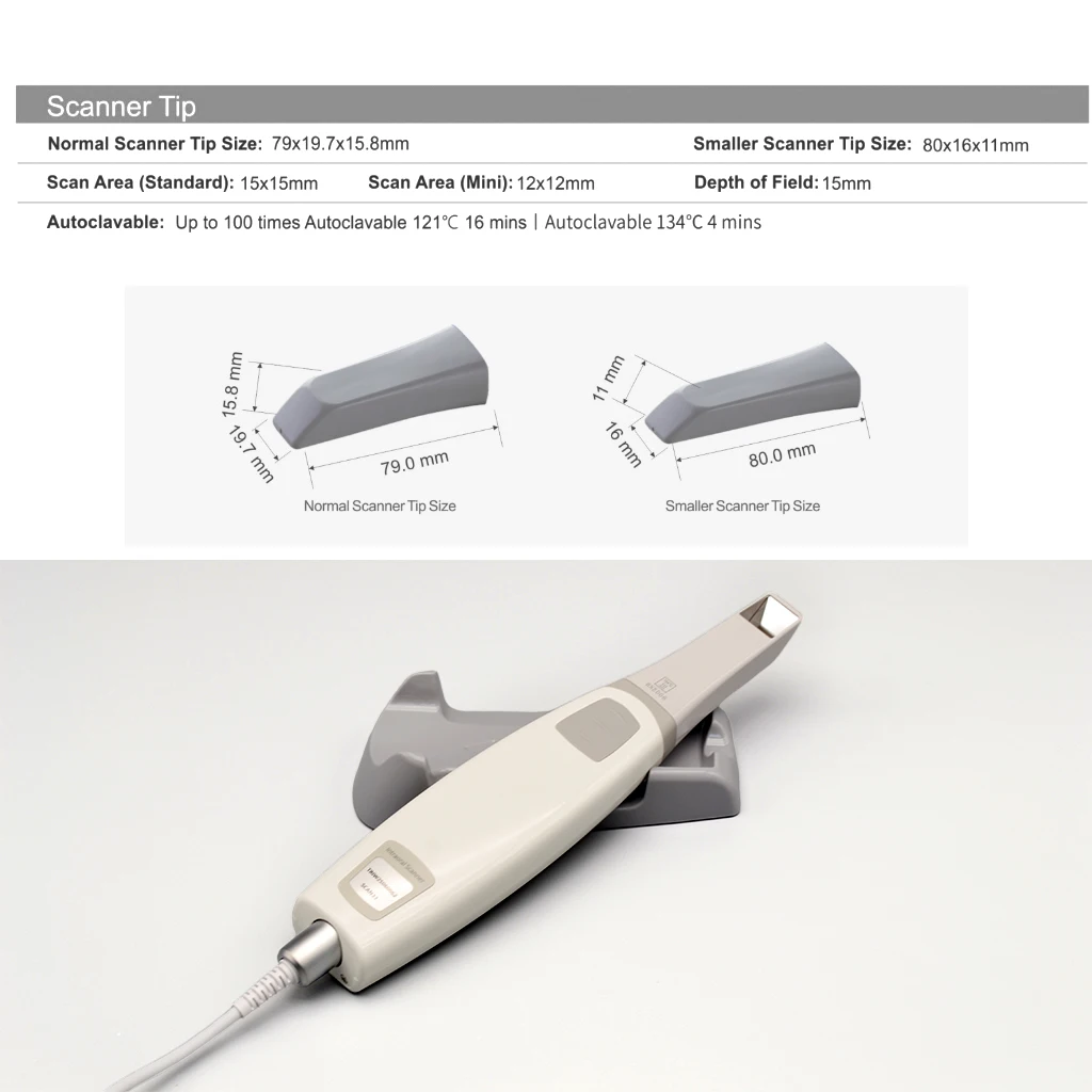 Intraoral scanner, handheld dental scanner, with free software STL PLY export digital true color 3D dental intraoral scanner