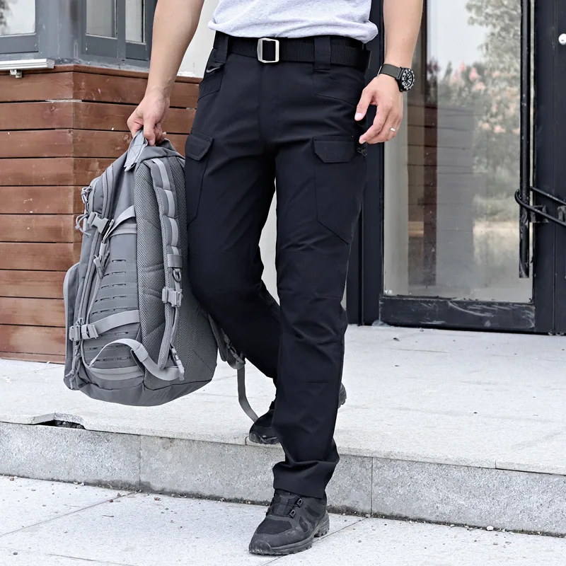 Pantalones tácticos militares de ciudad para hombre, pantalones Cargo de combate, monos de entrenamiento informales resistentes al desgaste impermeables con múltiples bolsillos, ropa