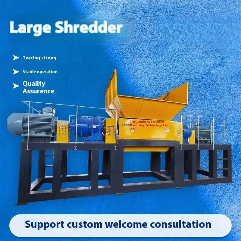 Large Scale Dual Shaft Shredder Multifunctional Straw Crusher Scrap Metal Shredding Machine