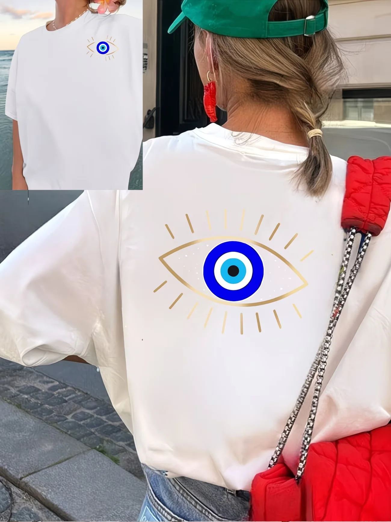 Evil Eye Lucky Charm Graphic T Shirt Men Women Summer Short Sleeve Casual Boho Spiritual Mystical Harajuku Streetwear Tops