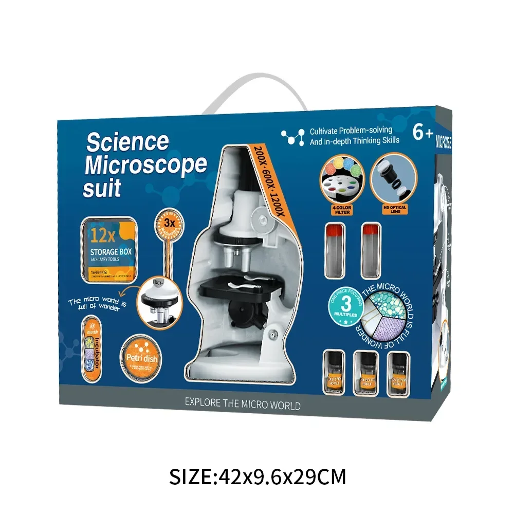 Science Children's High Quality Microscope 1200X High Definition Student Science Experiment Toy