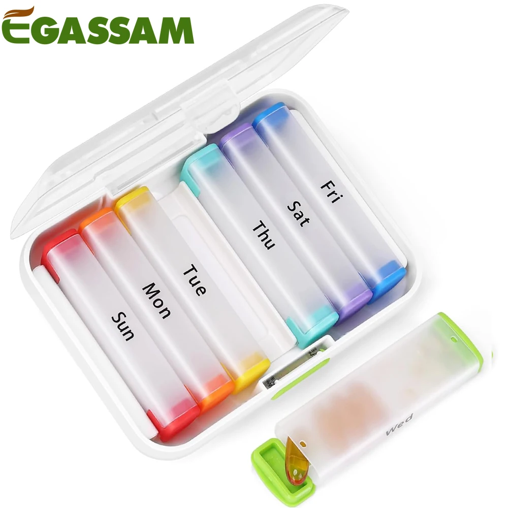 

Pill Box 2 Times a Day, Weekly Pill Organizer AM PM with 7 Daily Pocket Case to Hold Vitamin, Medicine, Medication, Supplement
