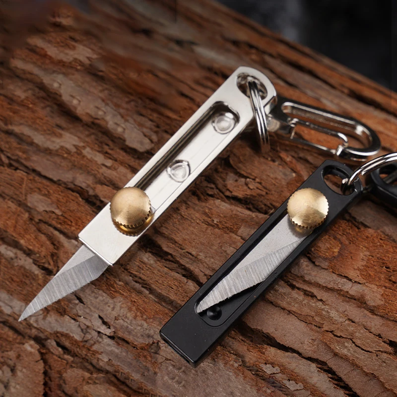 Stainless Steel Mini Knife EDC Key Chain Pendant Pocket Knife Carry-on Unpacking Express Package Utility Gadgets Outdoor Tool