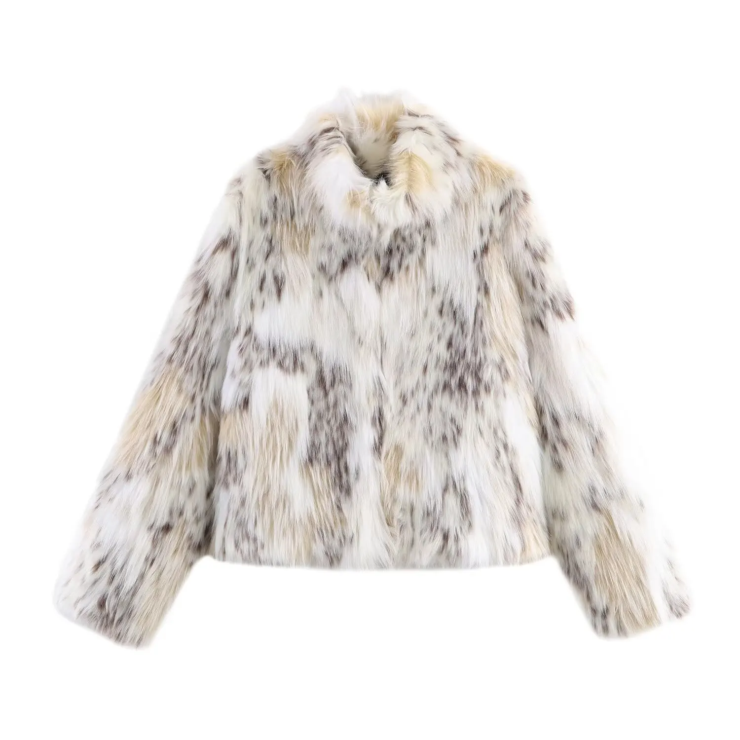 

2025 New Arrival Faux Fur Effect Jacket Fashionable European & American Style Autumn Trend Women's Loose-Fit Casual Elegance Min